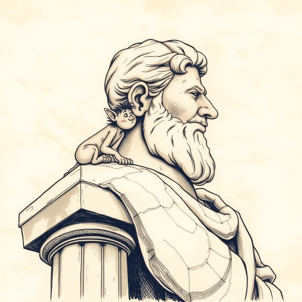 Statues drawer illustration